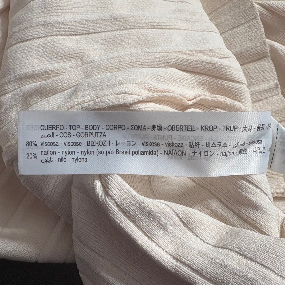 Zara Sleeveless Knit V-Neck Dress Off White Size Small - Picture 10 of 10
